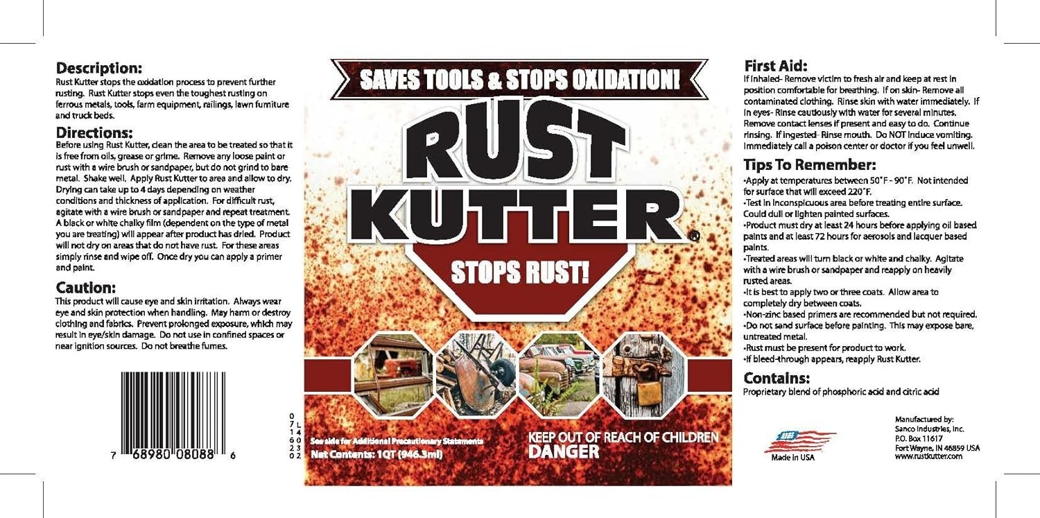 32oz Professional Rust Converter Spray – Restores and Prepares Metal Surfaces
