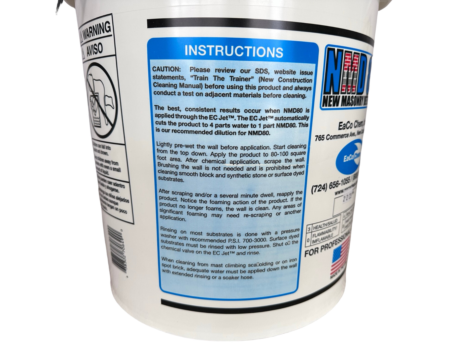 EaCo Chem NMD 80 – The #1 New Masonry Detergent – 4 GALLON CASE