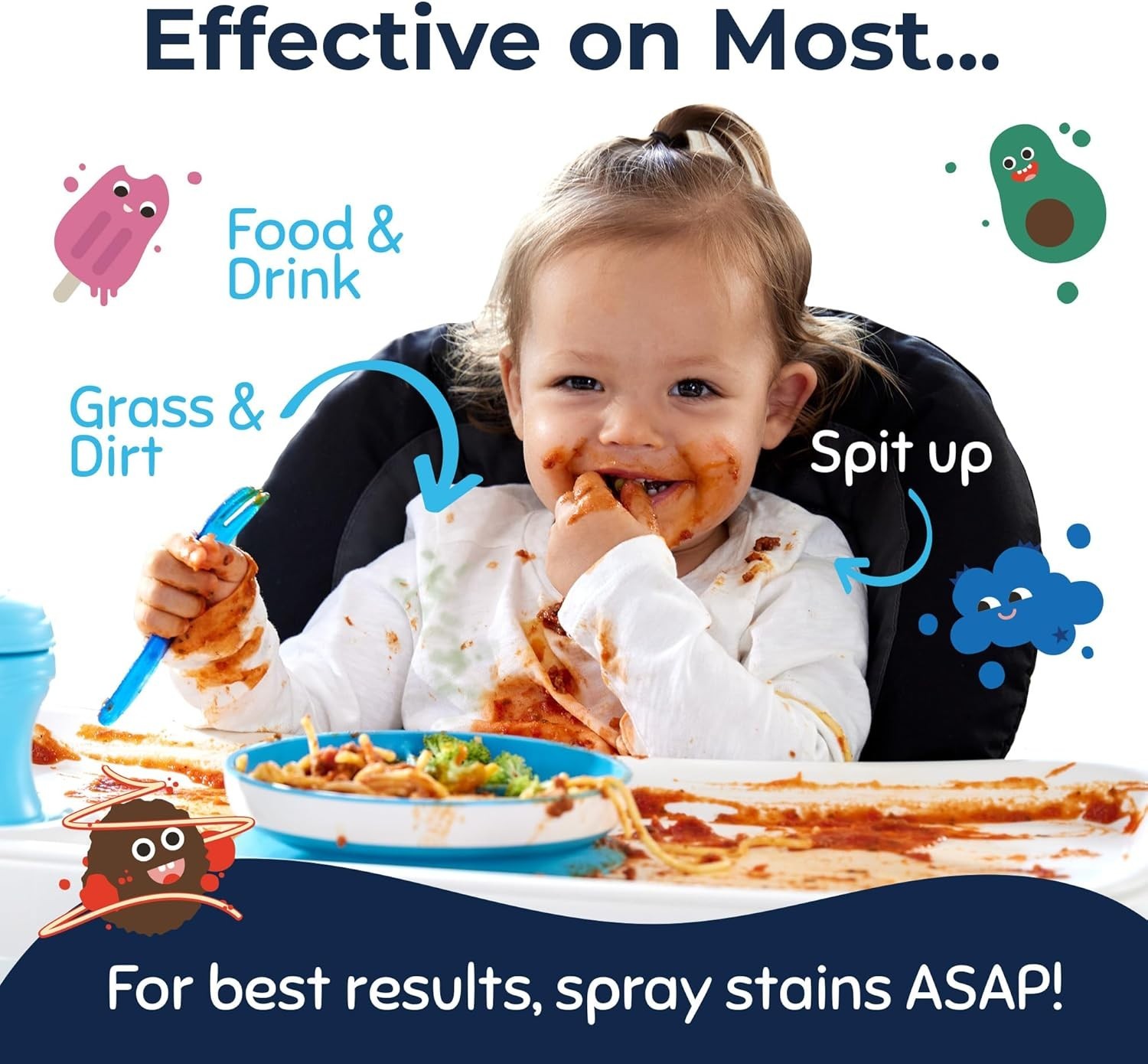 Messy Eater Stain Treater Spray – 4oz 2 Pack Stain Remover – Newborn & Baby Ess