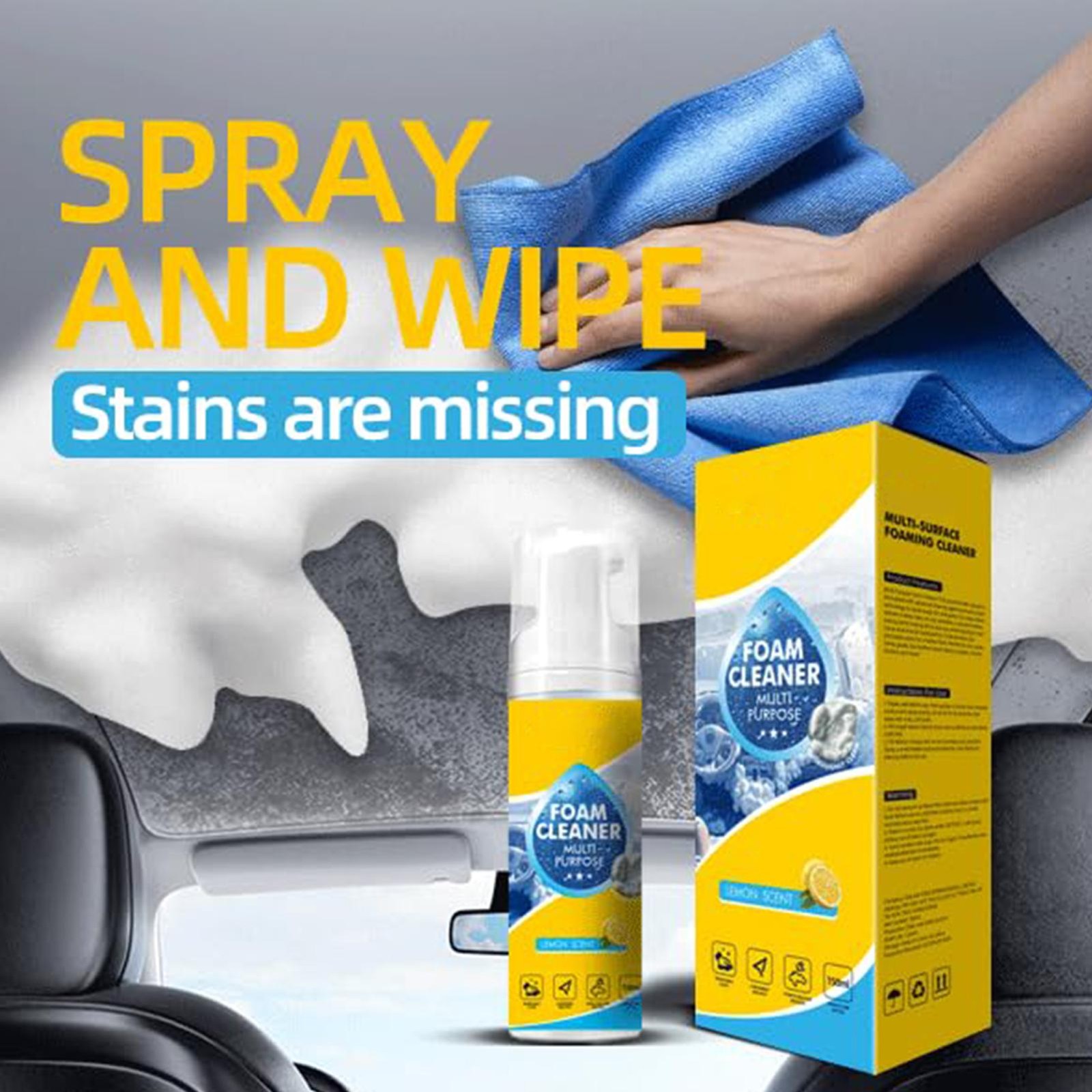 Multi-Enzyme Foam Cleaner,All-Purpose Deep Cleaning Spray For Car,Kitchen,Sofa