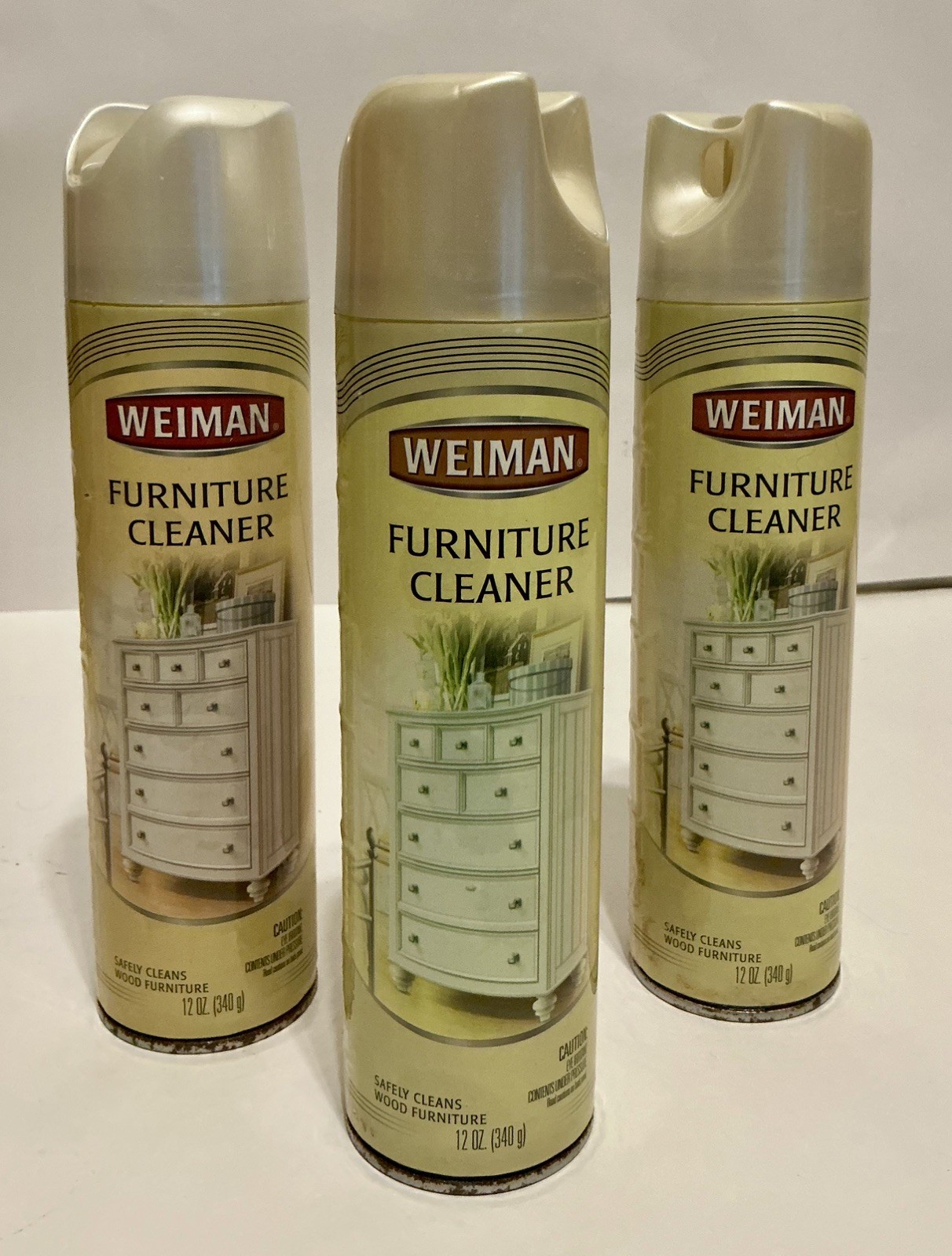 3 x Weiman Furniture Cleaner Spray 12 oz Size Brand New DISCONTINUED
