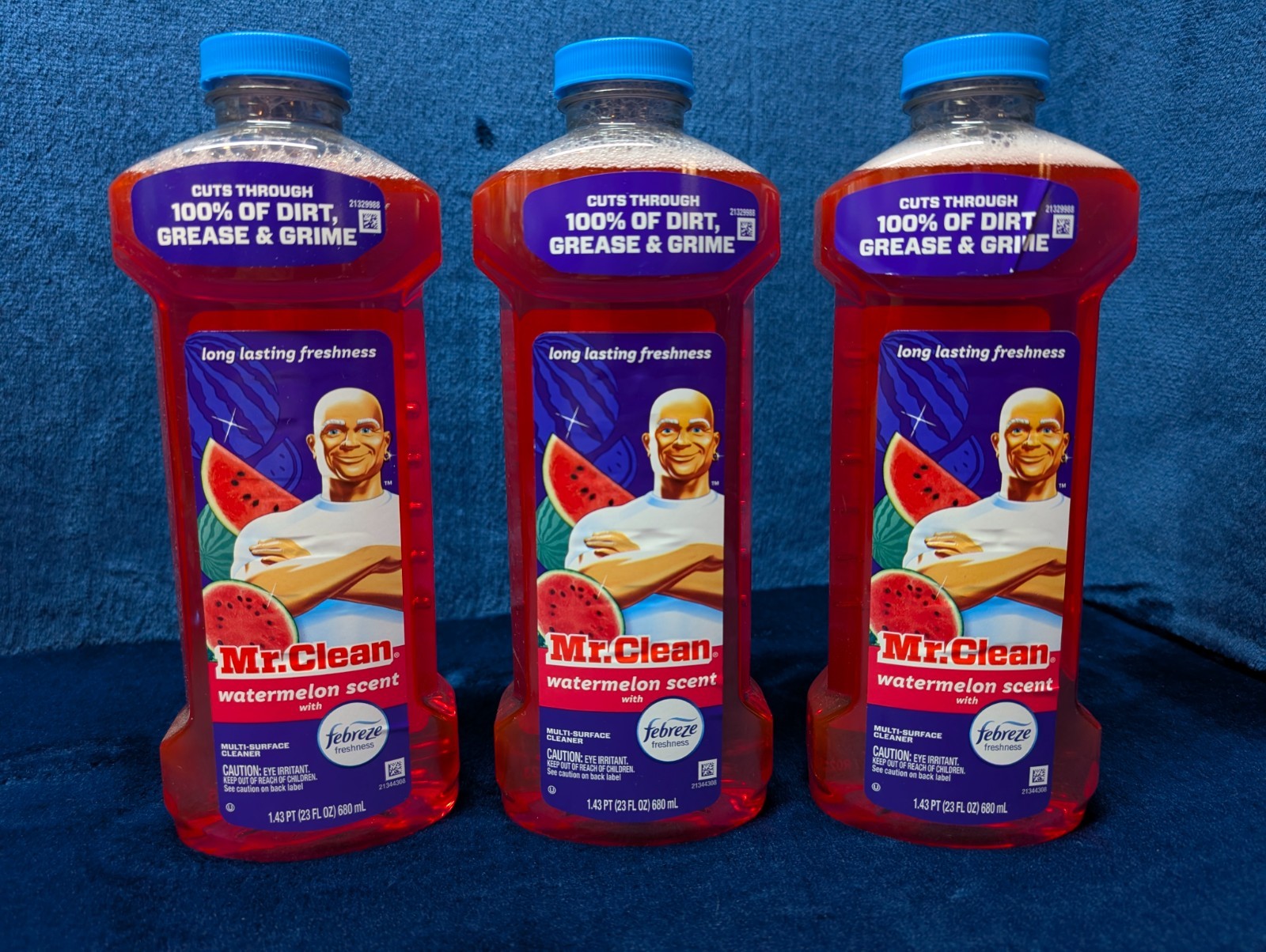 3 – 23oz Mr. Clean Multi Surface Cleaner Febreze Watermelon Household Scent