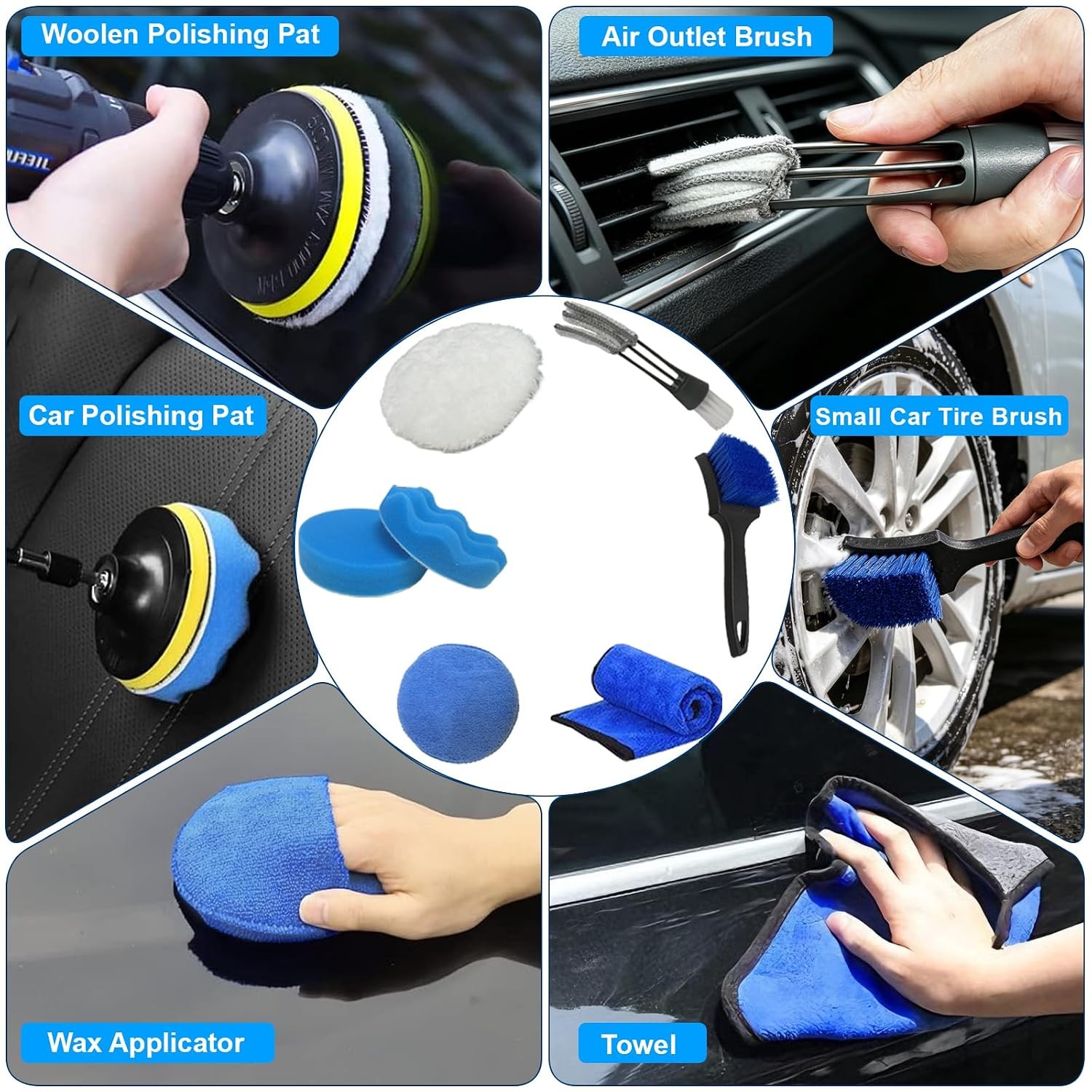 26PCS Car Detailing Kit, Auto Detailing Brush Set, Car Cleaning Kit, Car