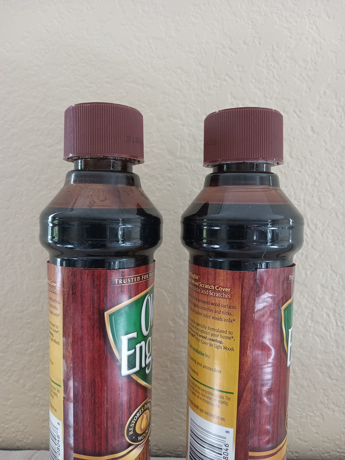 Two New Old English Scratch Cover For Dark Woods, Each Bottle 8 oz
