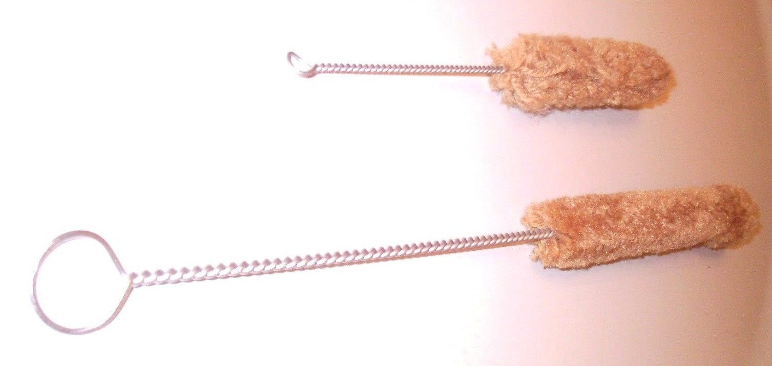 Fine Soft Tube Bottle Brushes 2 pc set 1 Inch Diameter 9 & 16 In. Length NEW