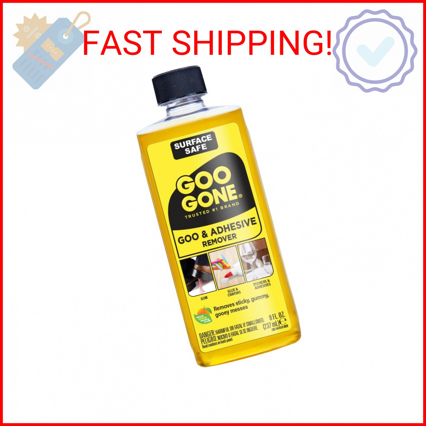 Goo Gone Adhesive Remover – 8 Ounce – Surface Safe Adhesive Remover Safely Remov