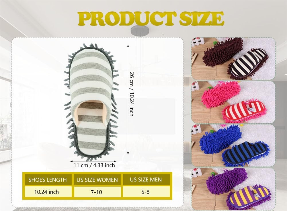 Unisex Microfiber Slippers Floor Cleaning Mop Men and Women House Dusting Tool