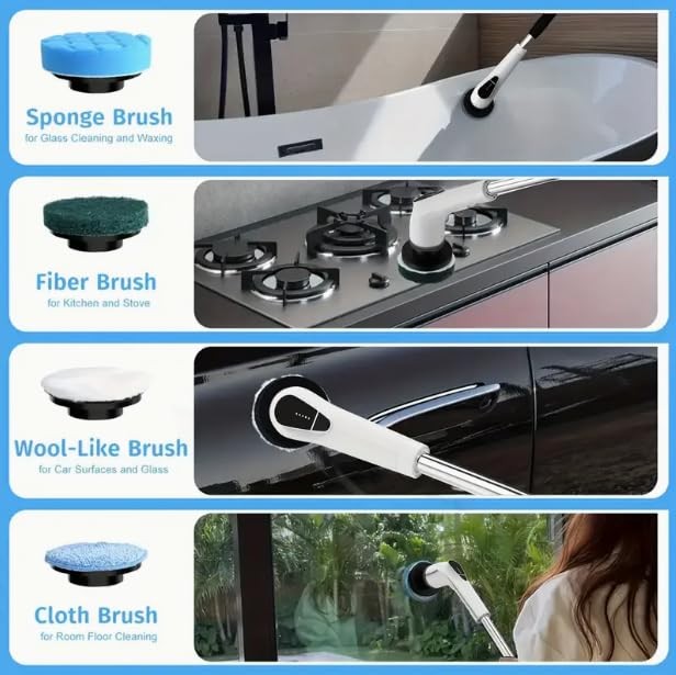 Spin Scrubber, 5-Speed Power Spin Cleaner with 8 Replaceable Brush Heads, IPX…