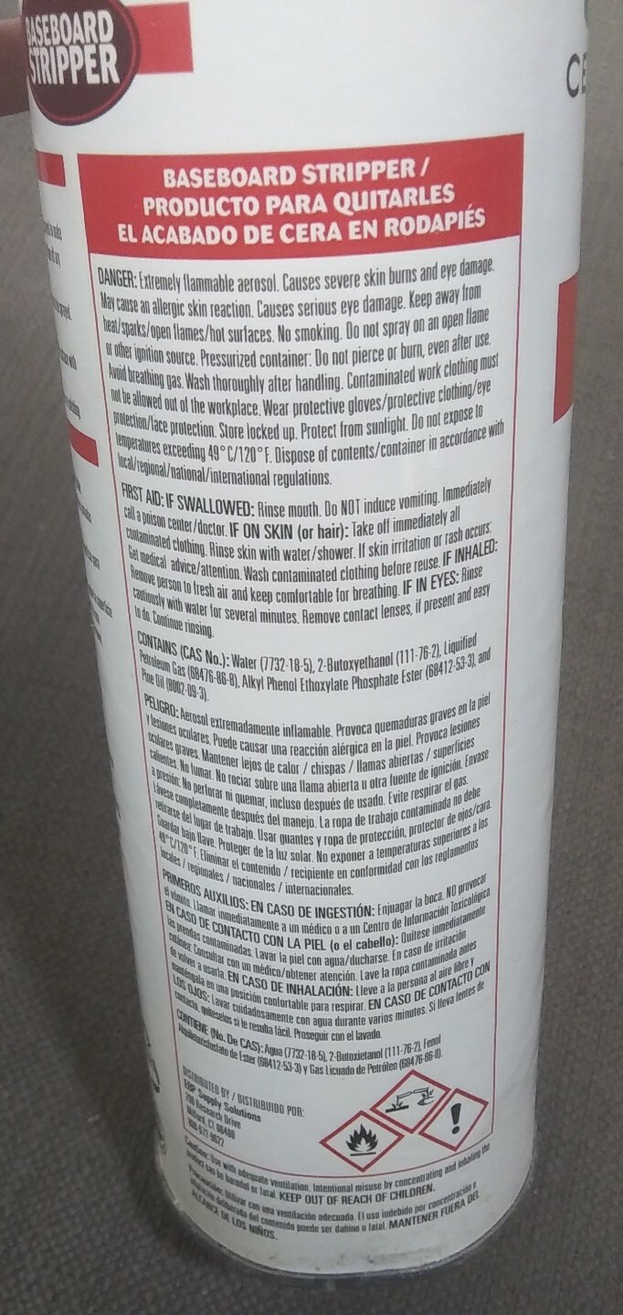 Certo Baseboard Stripper Size 19 oz. Removes heavy wax buildup floors ceramic