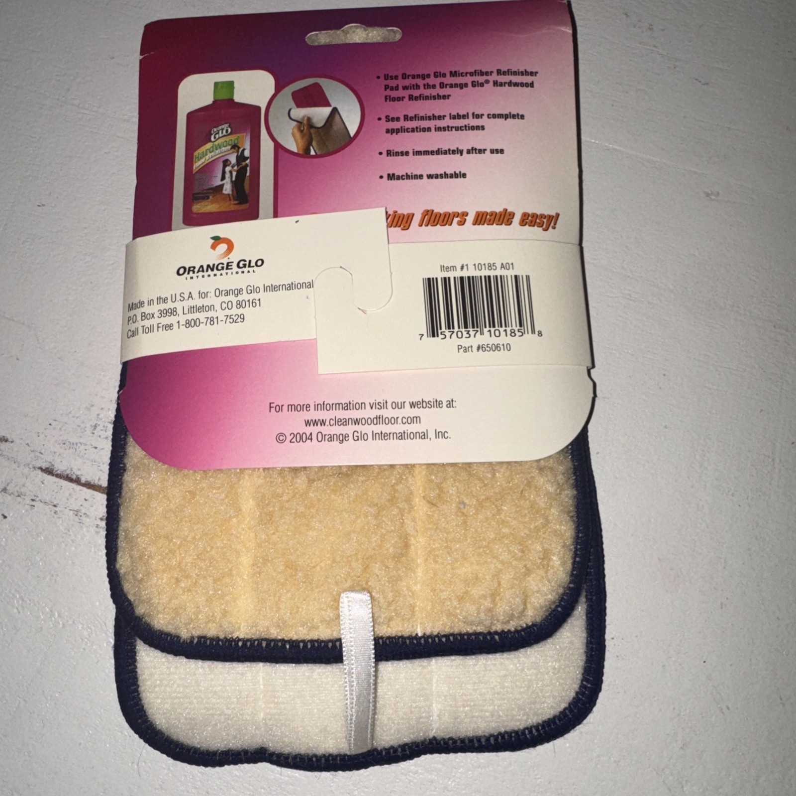 New Orange Glo Hardwood Floor Mop Microfiber Refinisher Pads