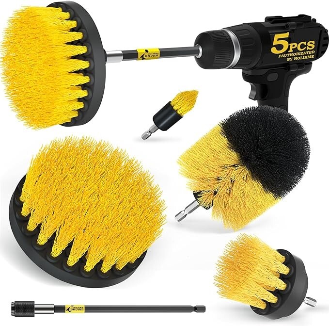 Holikme 5Pack Drill Brush Power Scrubber Cleaning Brush Extended Long Attachment