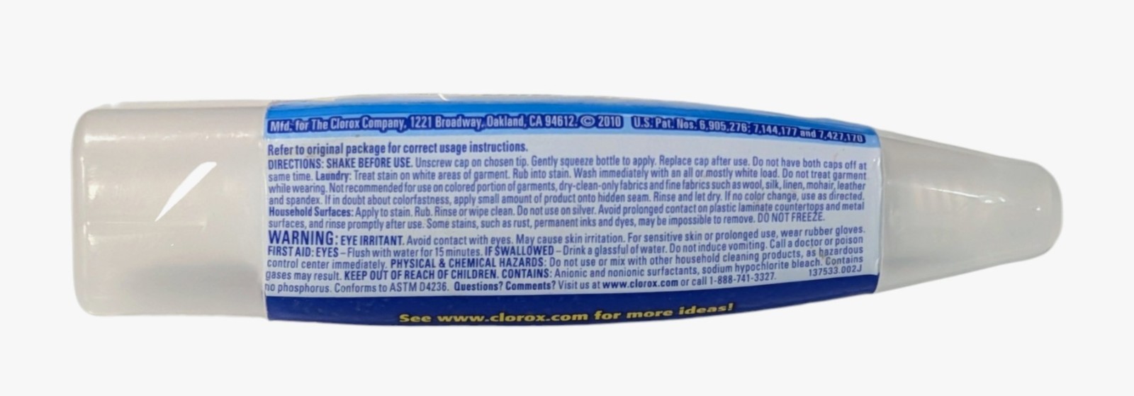 CLOROX Bleach Pen Zero Splash Dual Tip 2 Oz Tile Grout Laundry Lightly Used