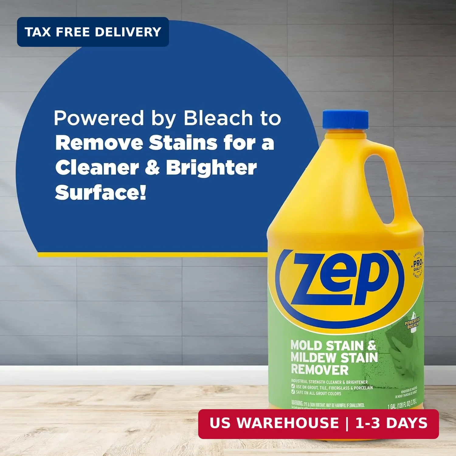 Zep Mold Stain and Mildew Stain Remover 1 Gallon (Case of 2) ZUMILDEW128 – Profe