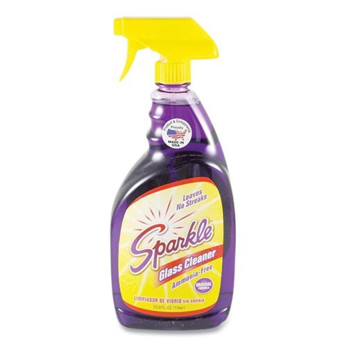 Sparkle 20345 Glass Cleaner, 33.8 oz Spray Bottle, 12/Carton