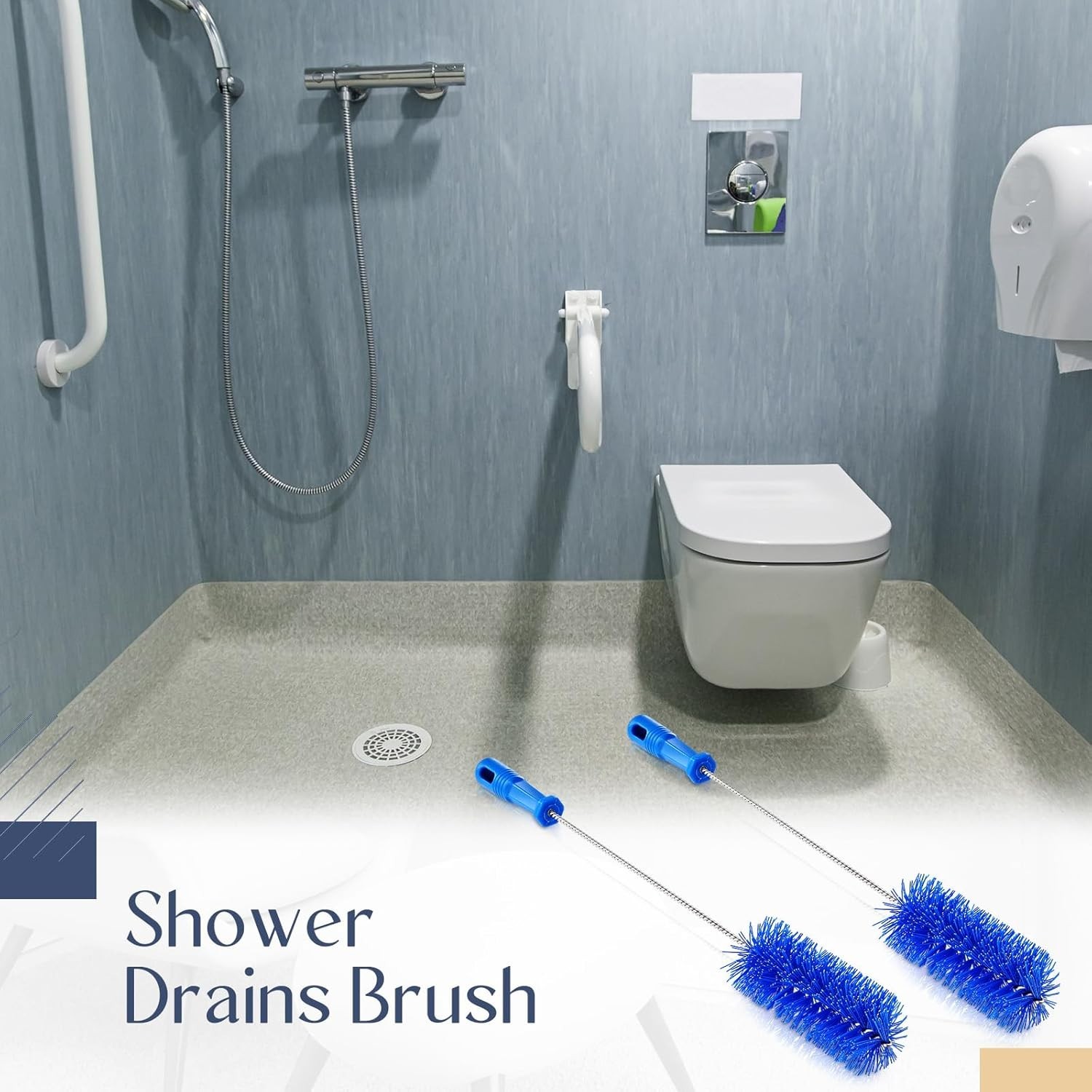 Flexible Drain Brush Set – Blue, 19.7 Inch