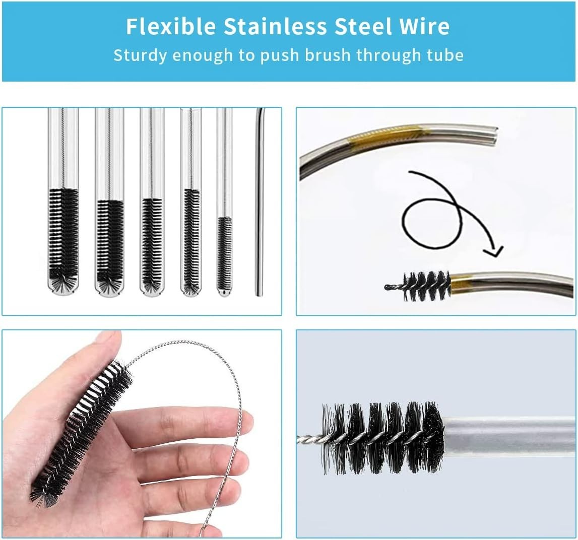 10 Pcs Flexible Drain Brush Straw Cleaner Brush Set,Pipe Cleaners Brush,61Inch S