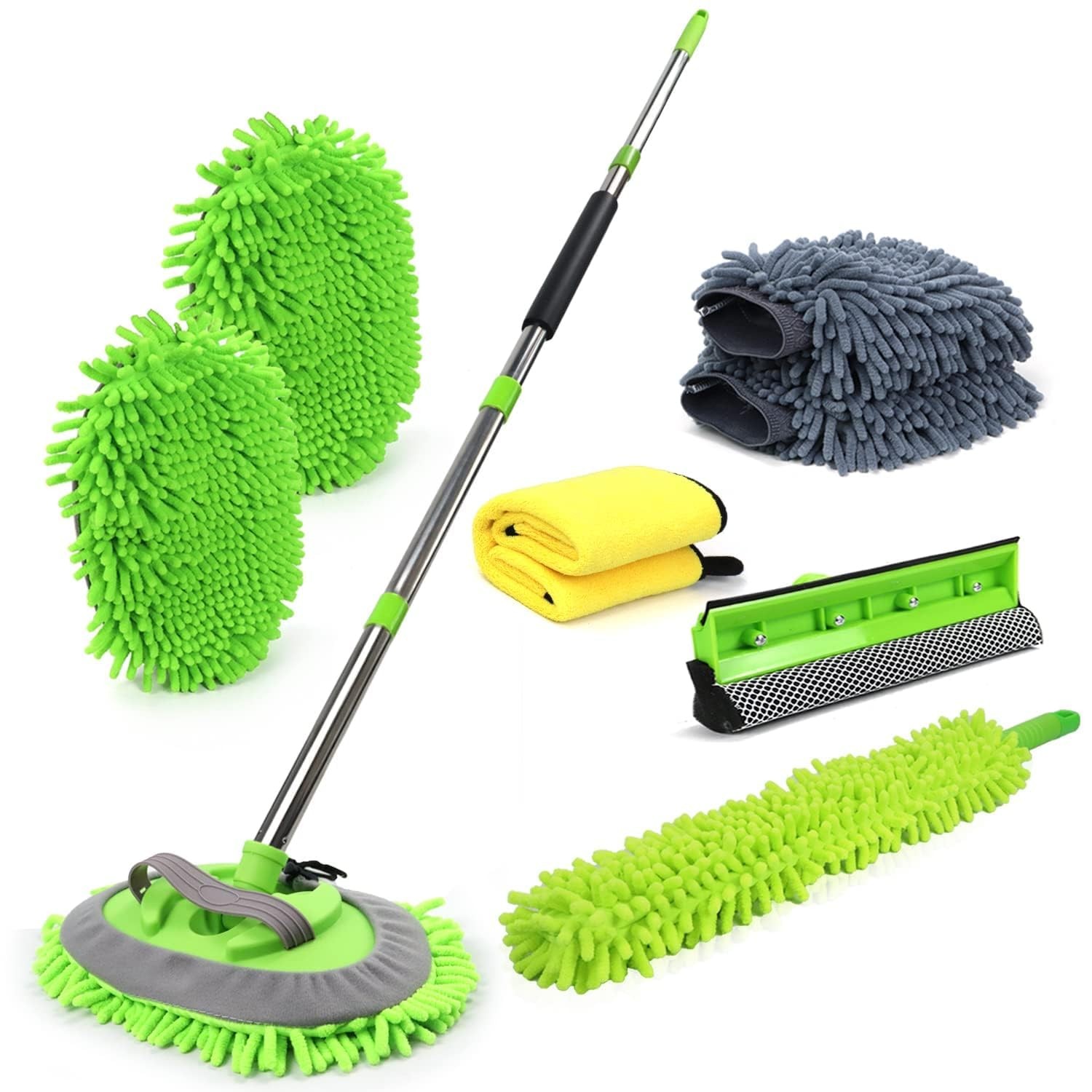 62” Car Wash Brush with Long Handle Car Wash Mop Mitt Chenille Car Cleaning …