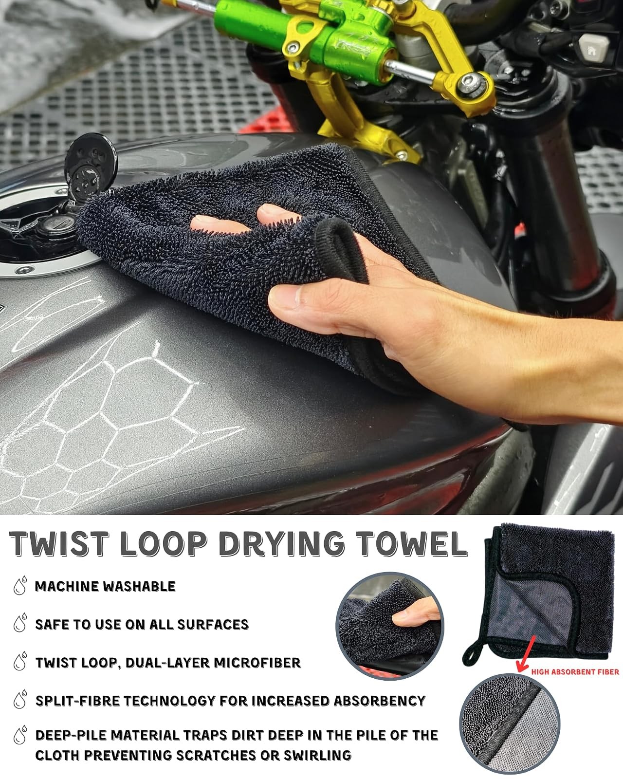Motorcycle Cleaning Kit Professional Detailing Tools Brushes