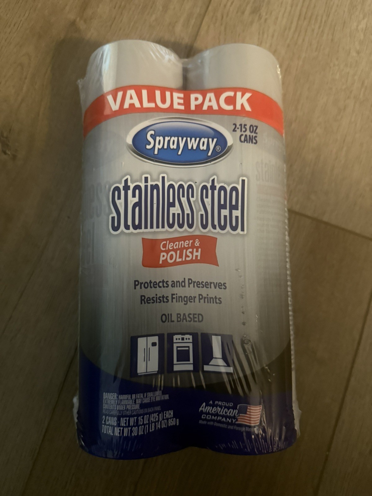 Sprayway Stainless Steel Cleaner & Polish SW841R 2 15oz Cans