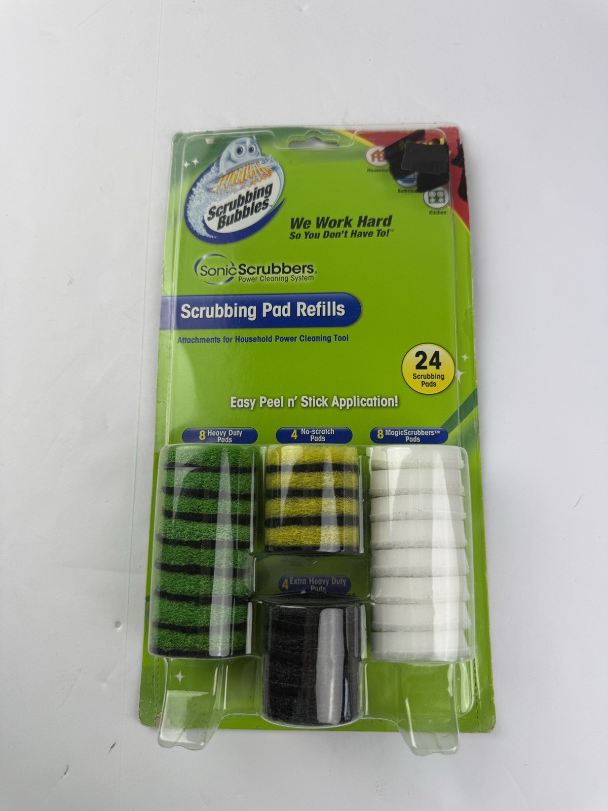 Scrubbing Bubbles Sonic Scrubbers Pad Refills 24 Count Peel and Stick