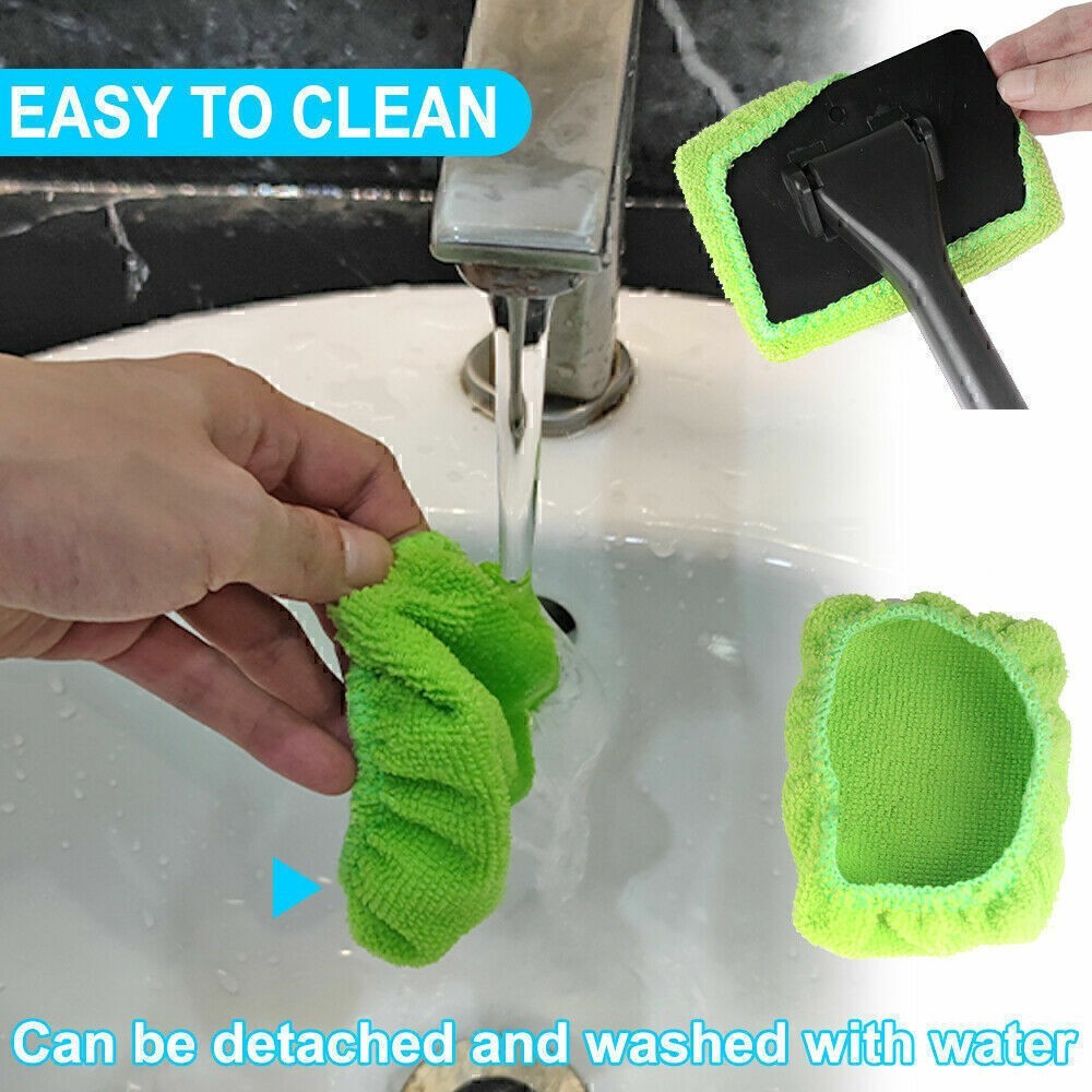 3 Pack Car Window Glass Wiper 180° Rotating Head Long Handle Windshield Cleaner