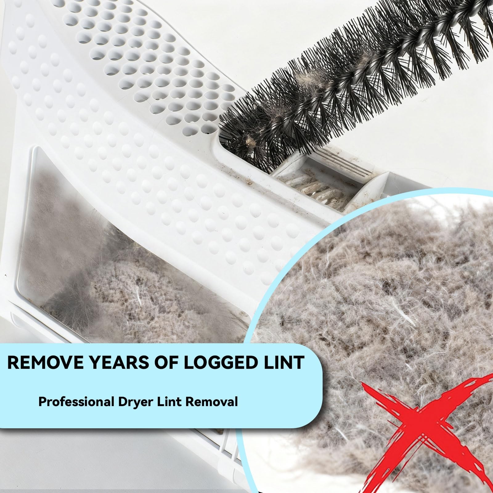 Washing Machine Cleaning Brush,Dryer Vent Cleaner Kit,Crevice Brush for Bathr…