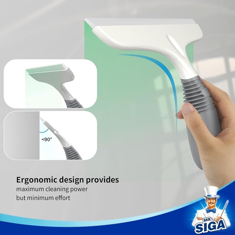 Ergonomic Shower Squeegee Streak Free Silicone Blade Durable Cleaning Tool New