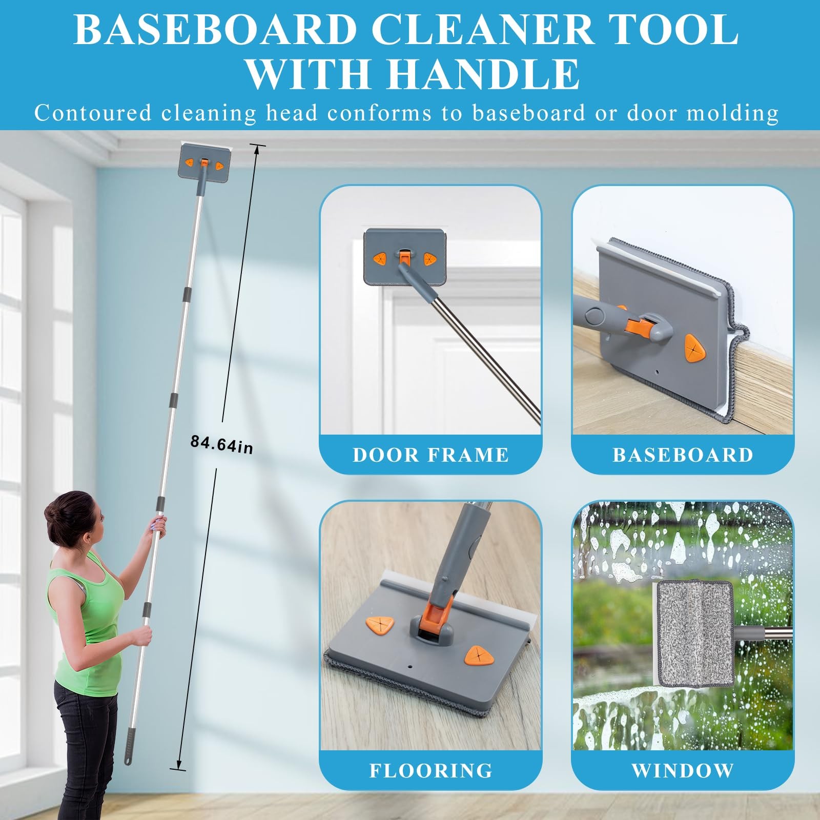 Microfiber Duster Kit 25pcs with 30 to 100 Inches Extension Pole and Baseboar…