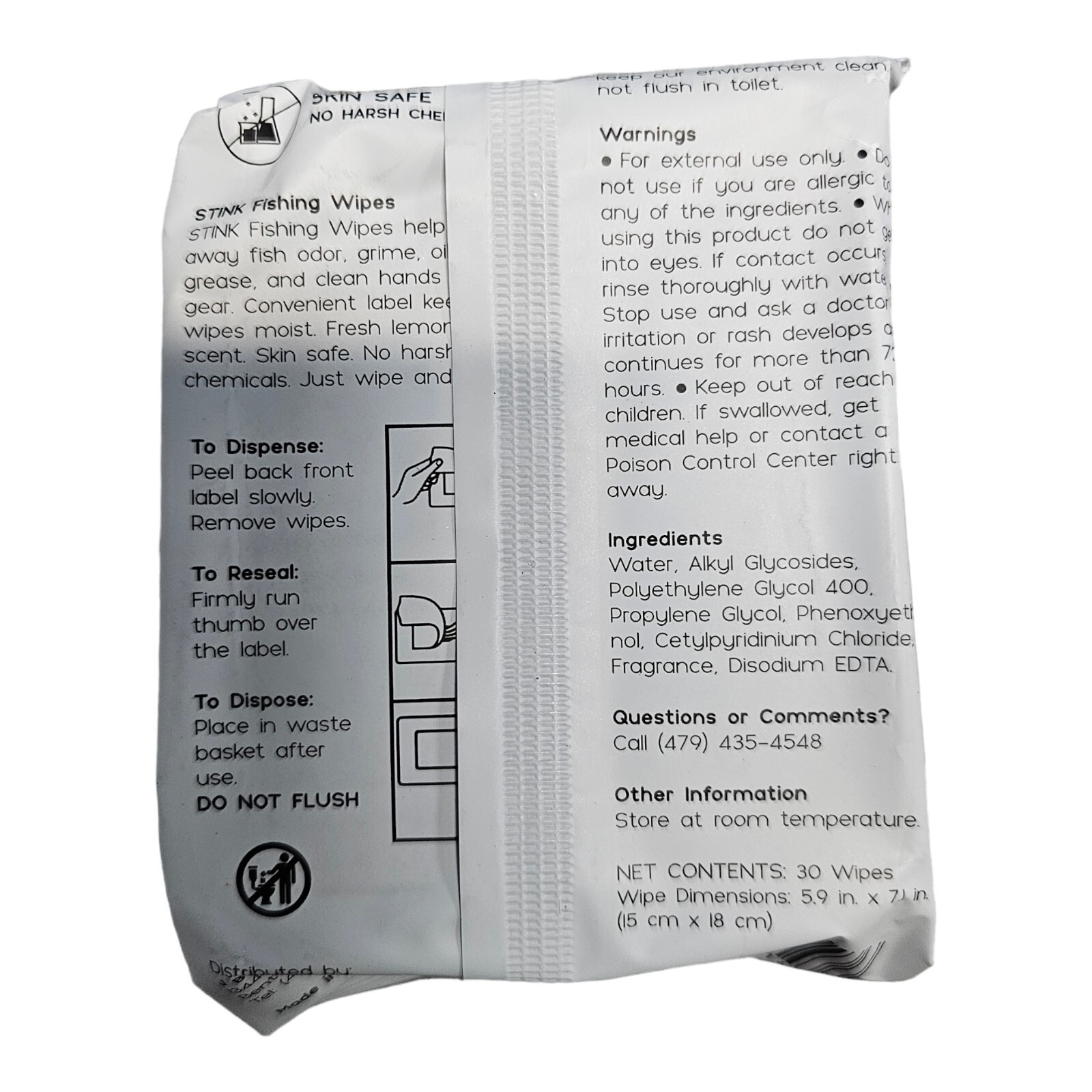 Stink Wipes Lemon Scented Fishing Wipes Lot of 4 Packs NEW Manufacturer Sealed