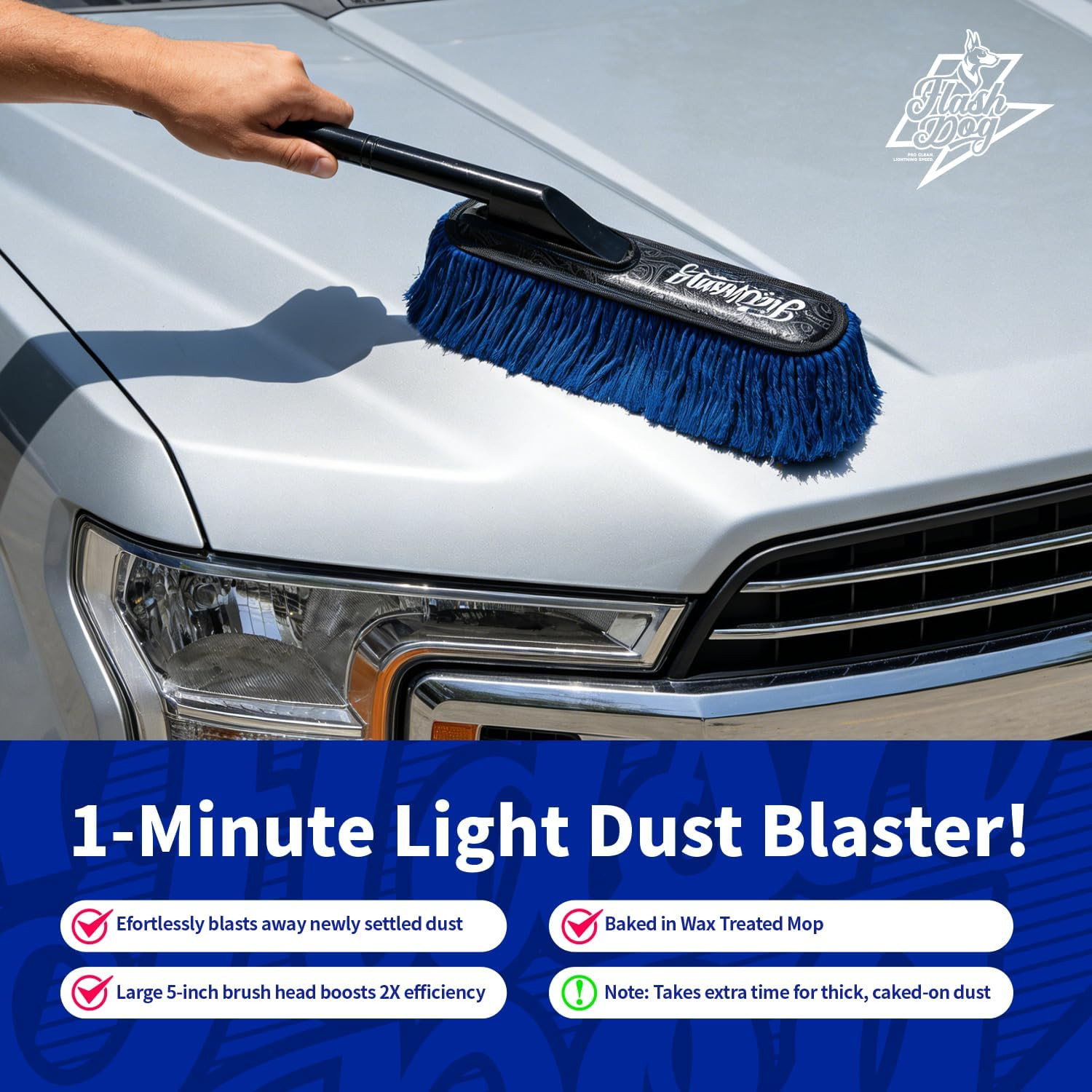 Car Duster Exterior Scratch Free, Waterless Cleaning Brush for Car Truck RV Boat