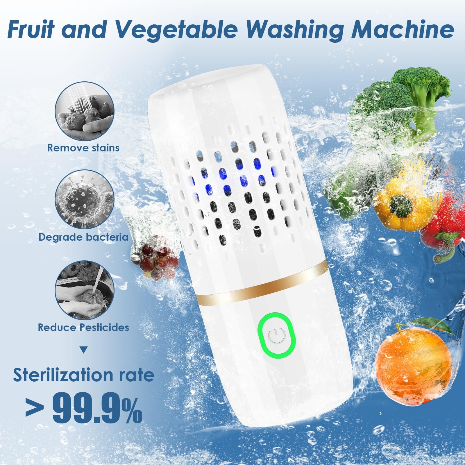 Cudinham Fruit Vegetable Purifier OH-ion Cleaning Grains Rice Meat Seafood White