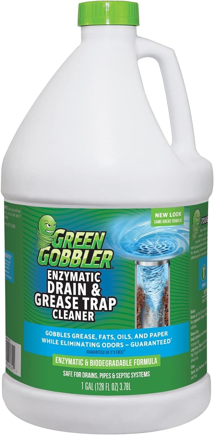 Enzyme Drain Cleaner – Controls Odors & Breaks Down Grease, Paper, Fat – 1 Ga…