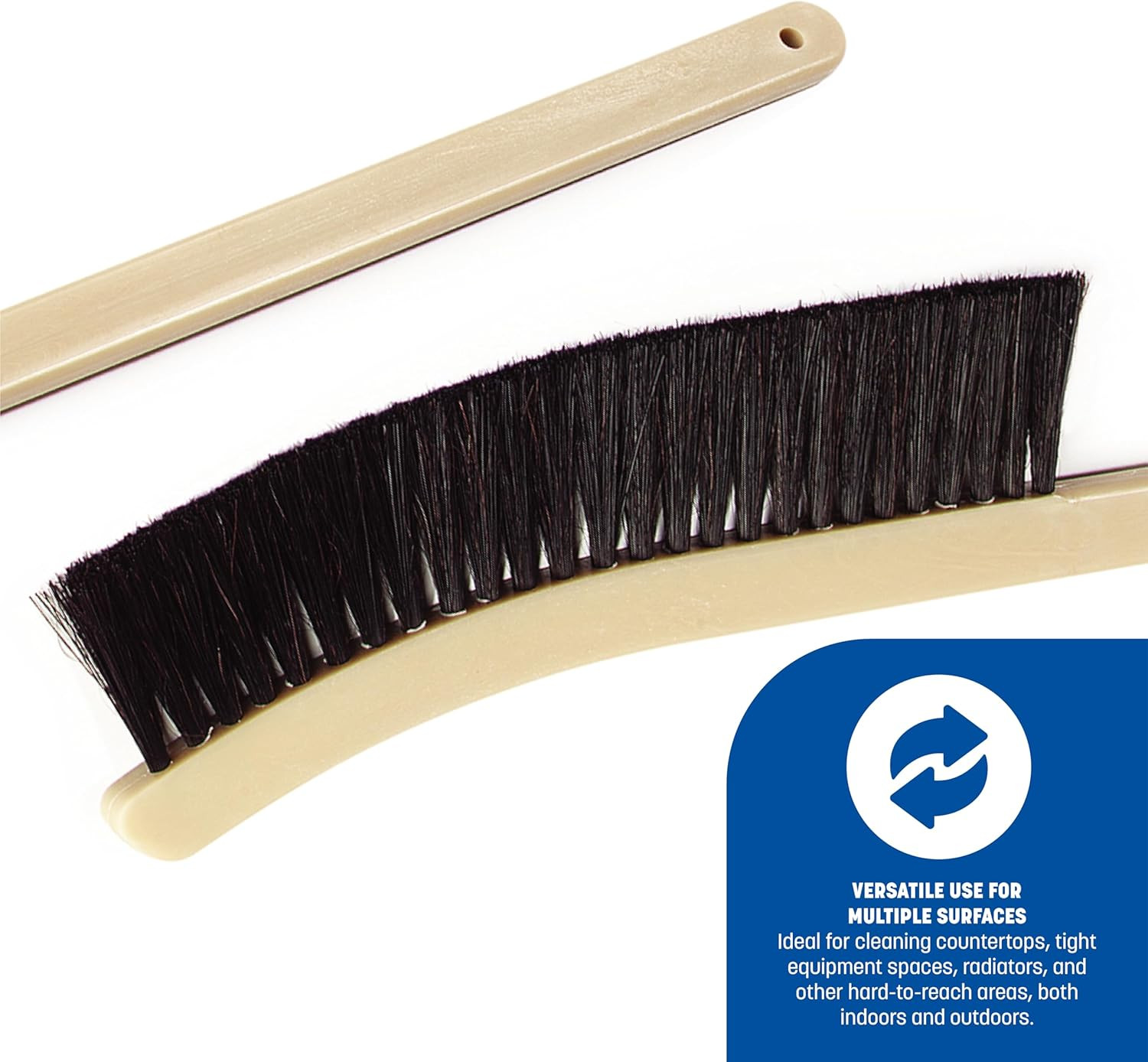 4541103 Plastic Block Narrow Radiator Brush, Horsehair/Polypropylene Bristles, 2