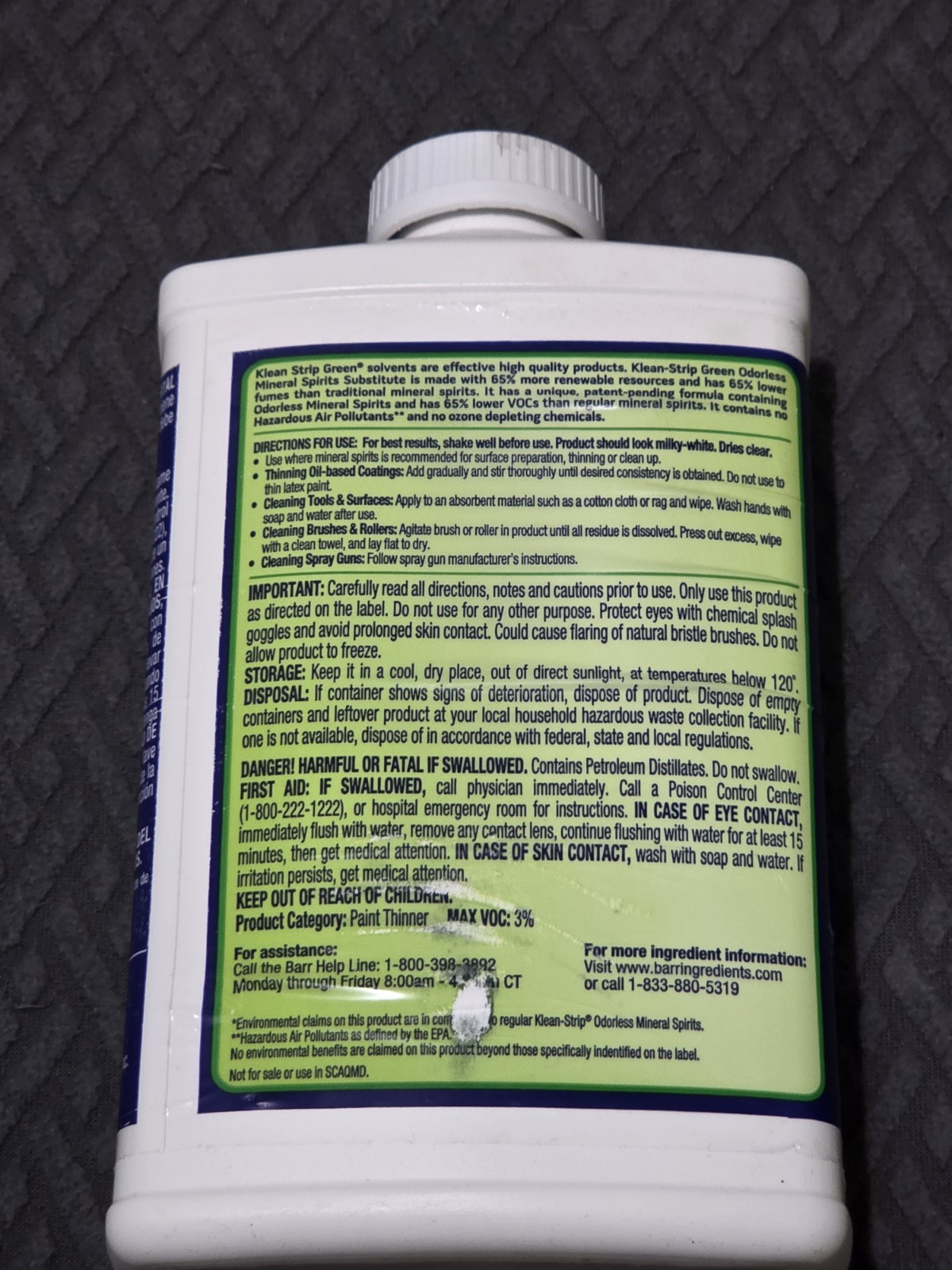 Klean Strip 32 -fl oz Slow ta dissolve Odorless mineral spirits