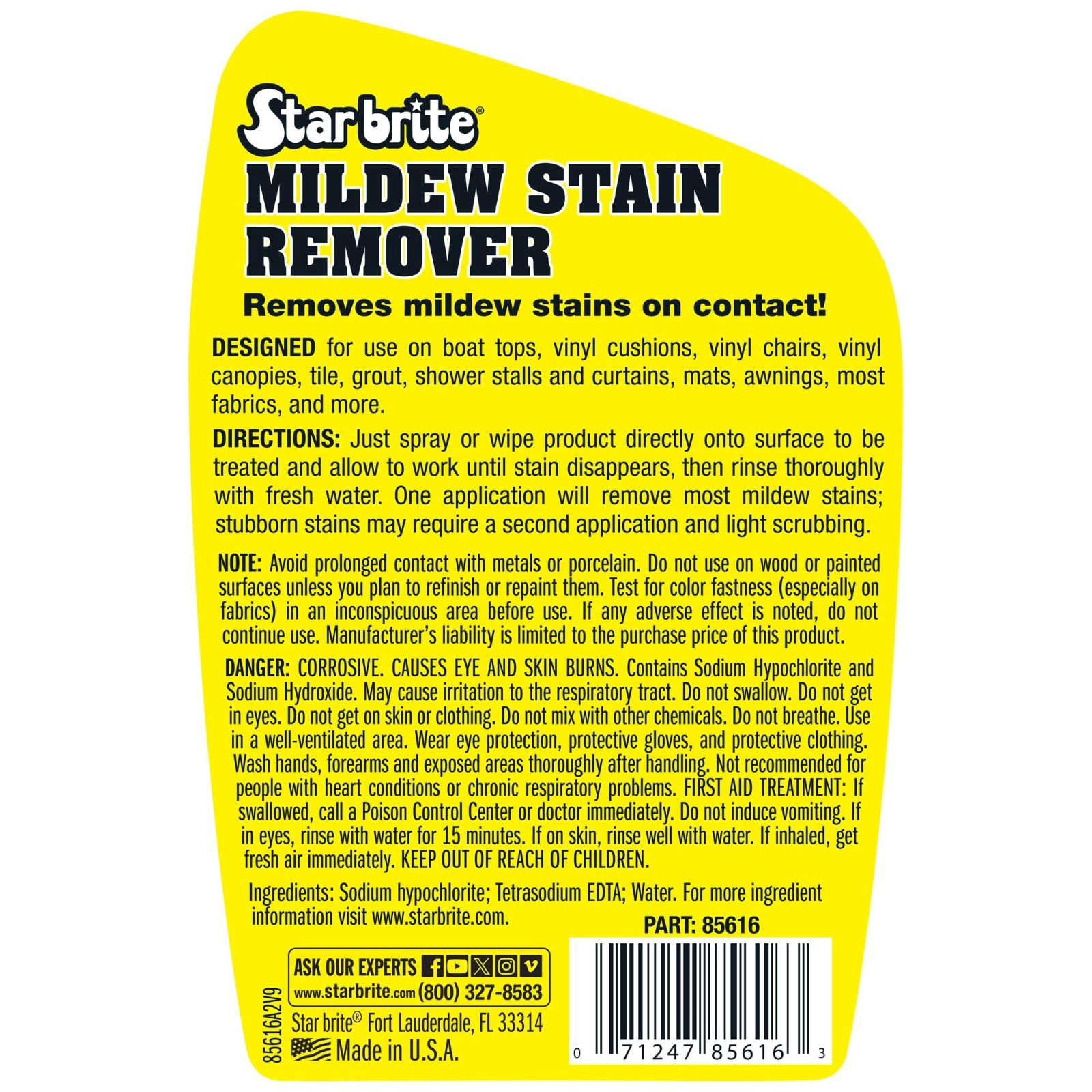 Mildew & Mold Stain Remover Cleaner – Instant Stain Removal for Marine & Outdoor