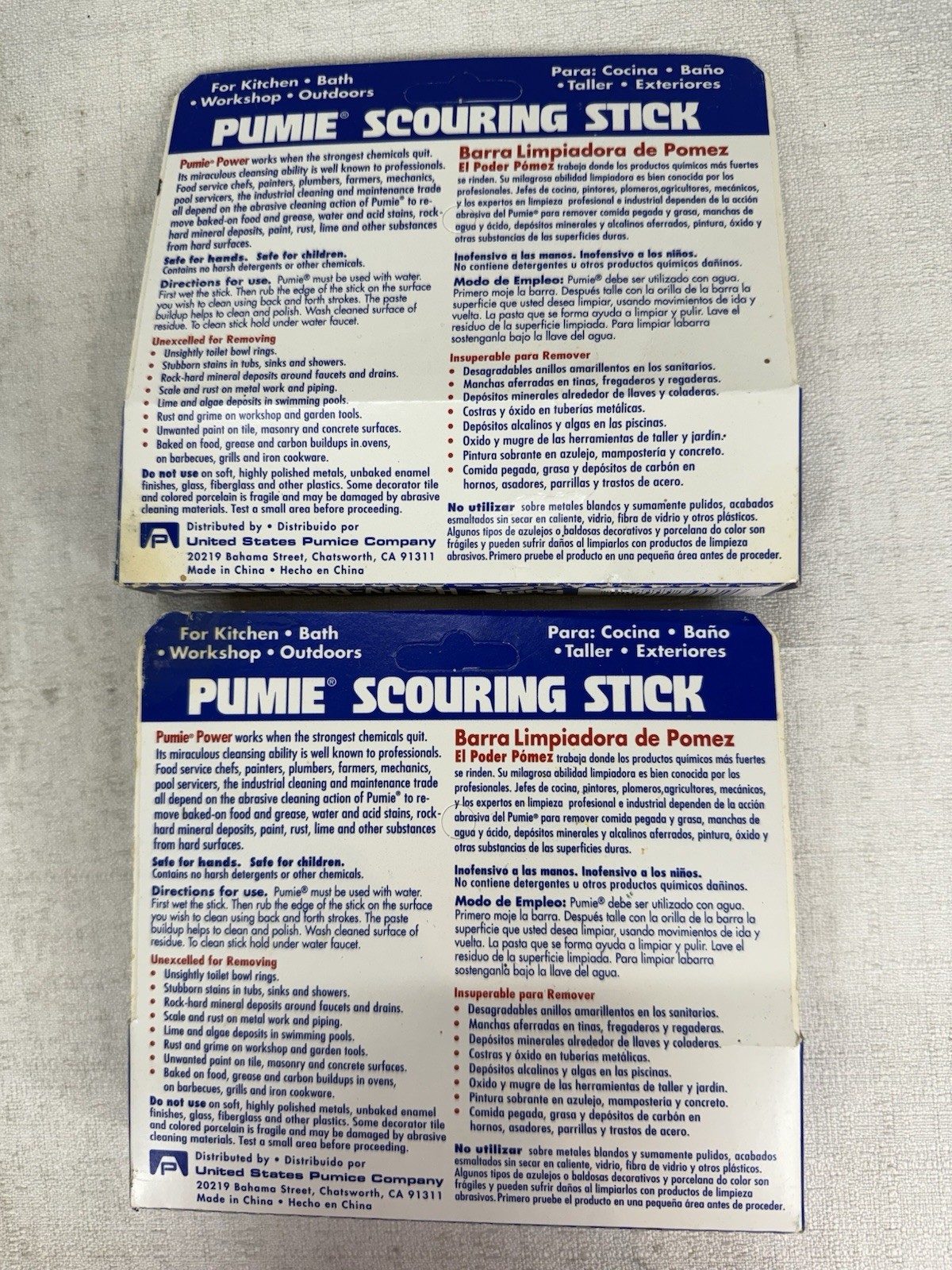 Pumie Heavy Duty Pumice Scouring Stick Cellulose Scouring Pad Lot Of 2