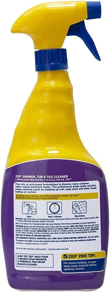 Zep Shower Tub and Tile Cleaner, 32 fl. oz. Bathroom Soap Scum Remover Spray