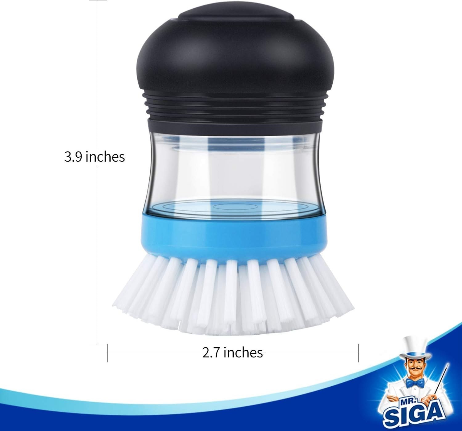 Multi-Use Soap Dispensing Brush in Navy/Blue for Easy Kitchen Cleanup Pack of 2