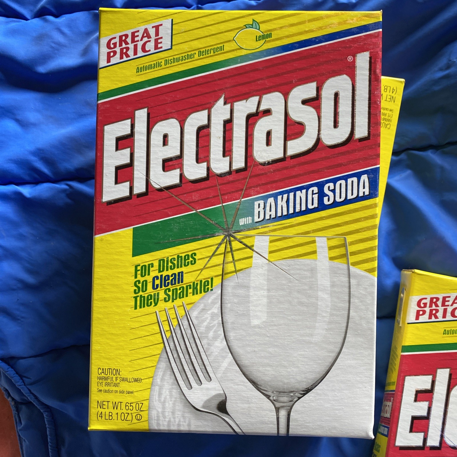 Vintage Lot Of 3 Electrasol w/ Baking Soda NOS Lemon Auto Dishwasher Soap 65 Oz