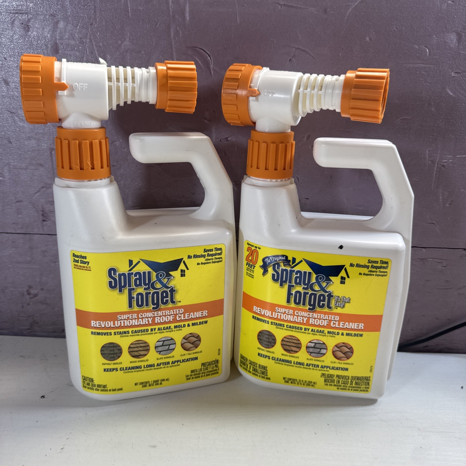 Spray & Forget Super Concentrated REVOLUTIONARY ROOF CLEANER (1 qt) – 2 NEW