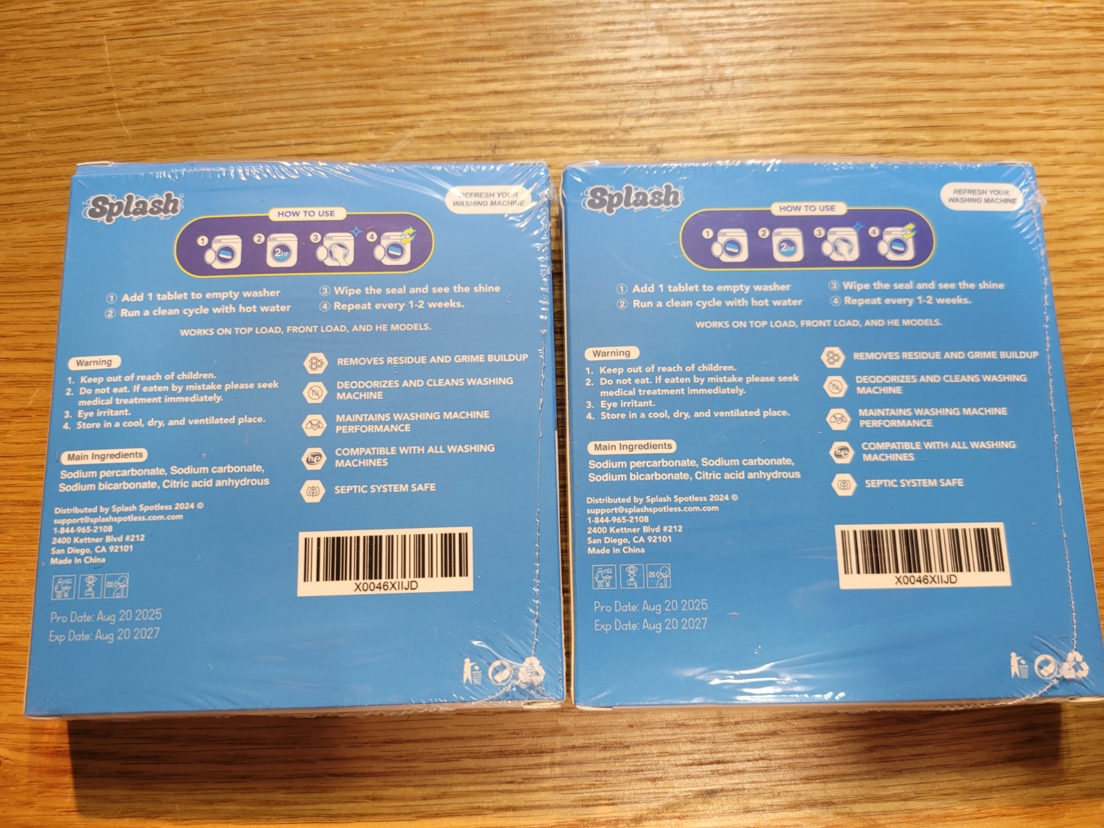 Splash Spotless Washing Machine Cleaner Tablets Deep Cleaning Formula Lot of 2