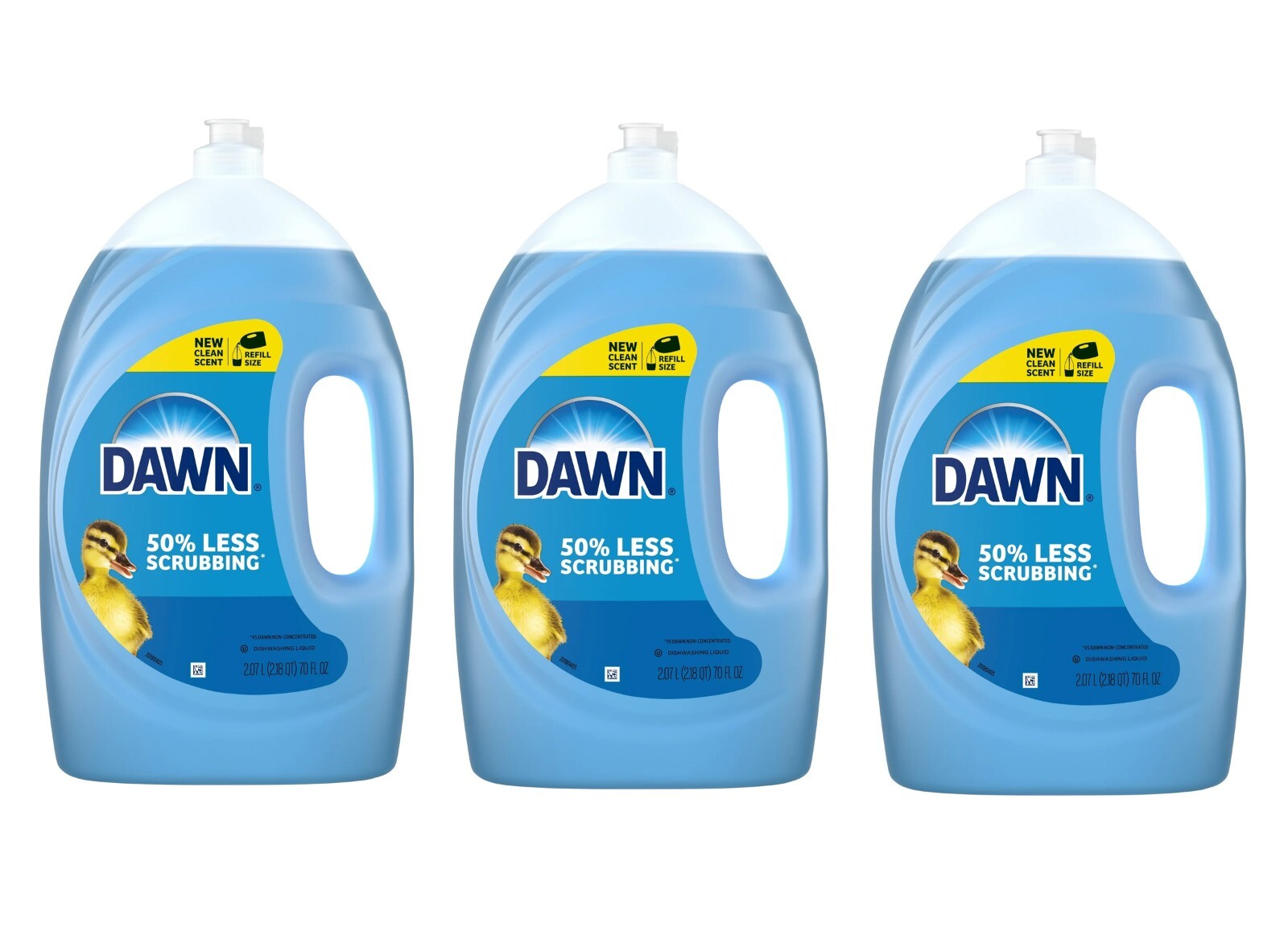Dawn Ultra Dishwashing Liquid, 70 oz Bottles, 3 Pack – New Clean Scent