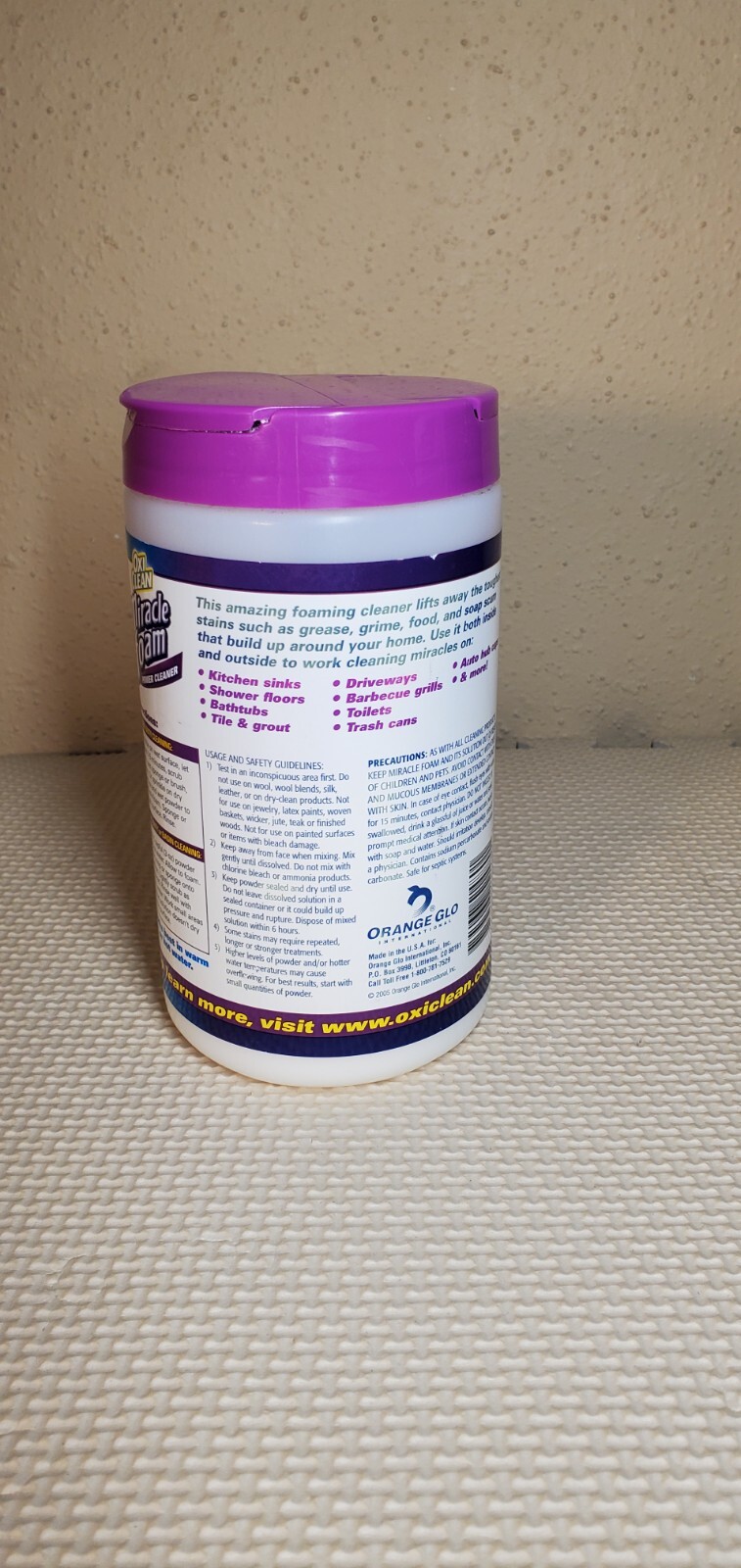 Oxi Clean Miracle Foam Power Cleaner Chlorine Free Stain Dissolving Multipurpose