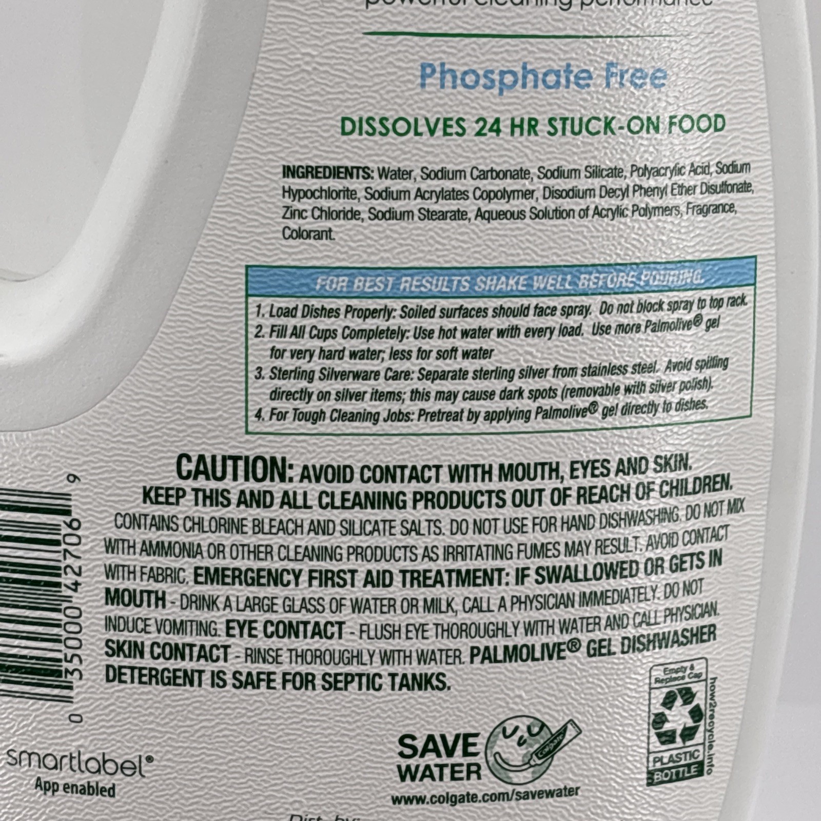 Palmolive Eco+ Gel Dishwasher Detergent Lemon Splash 75 oz NOS NEW