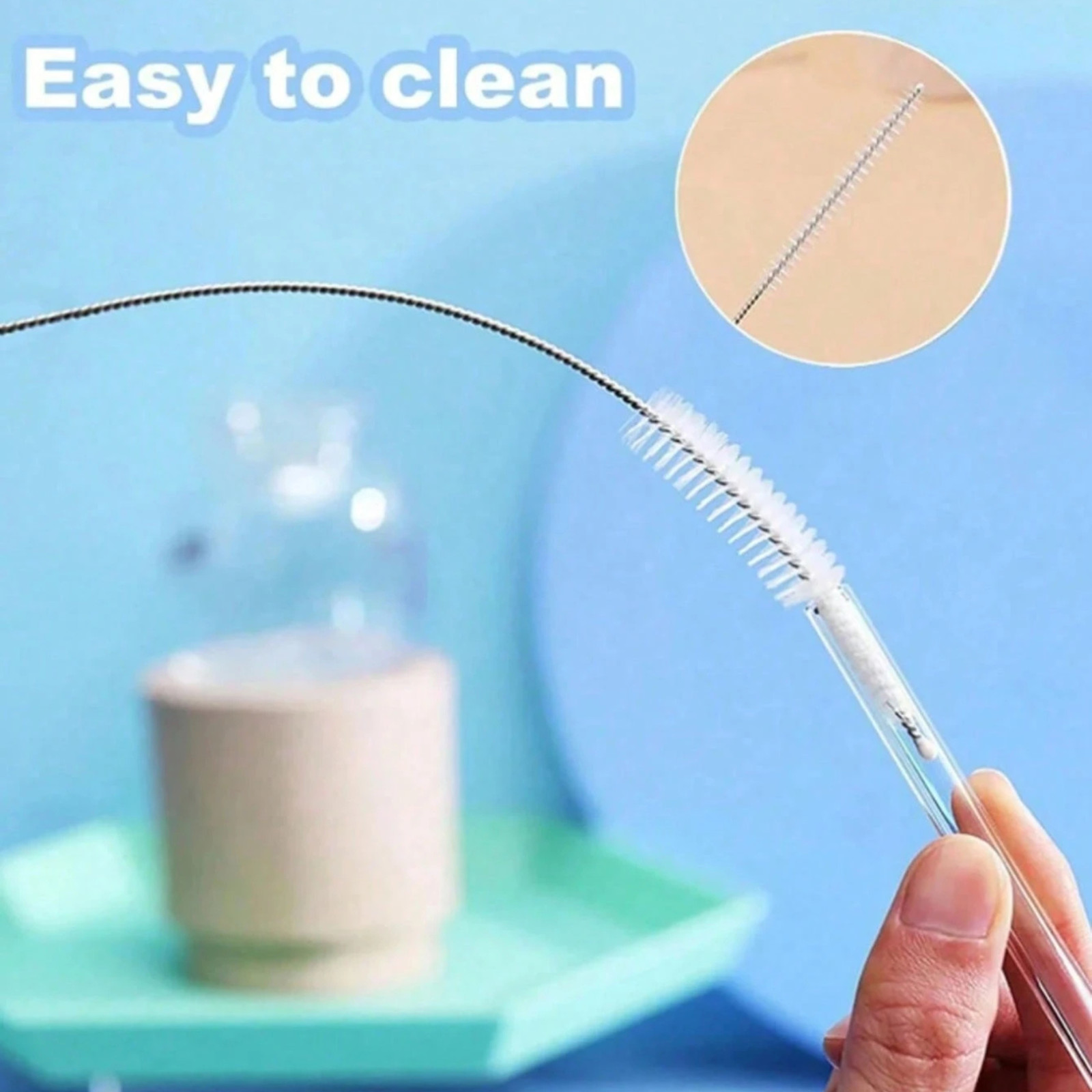 8/4PCS Nylon Straw Brush Cleaner Bottle Tube Pipe Small Long Cleaning Brushes