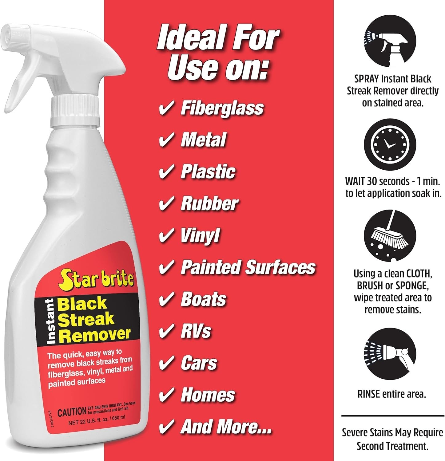 Instant Black Streak Remover Spray – 1 Gallon, Multi-Surface Stain Solution