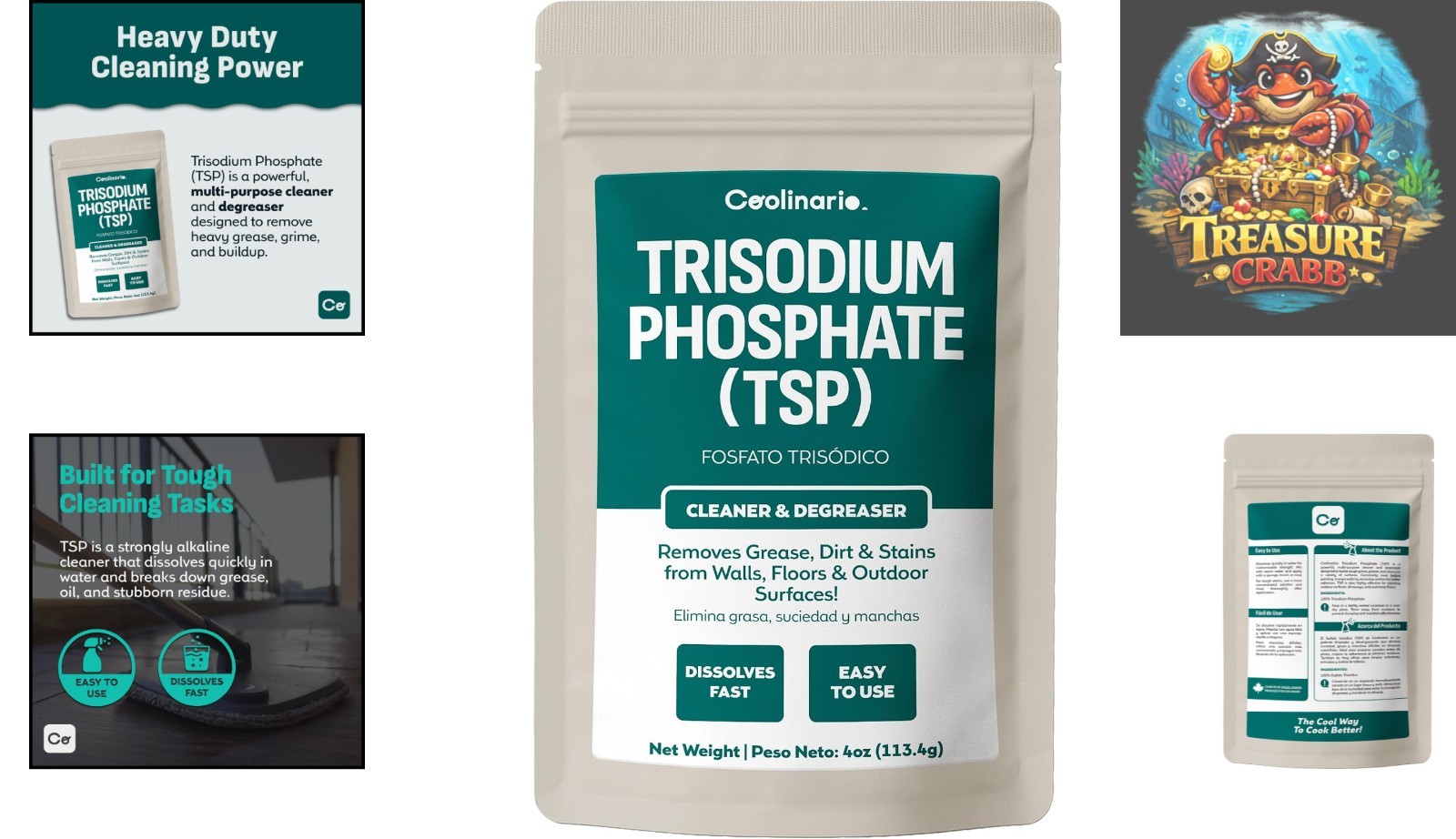Trisodium Phosphate Cleaner 4 OZ – Heavy-Duty Degreaser for Walls & Floors