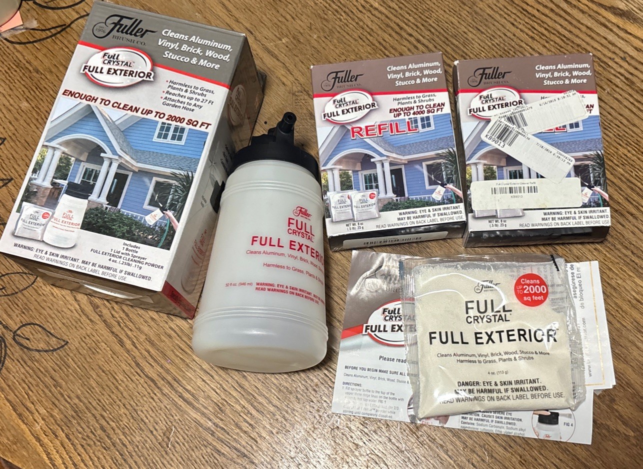 Fuller Brush Full Crystal Exterior Kit Alum Vinyl Brick Wood Stucco 2 Refills