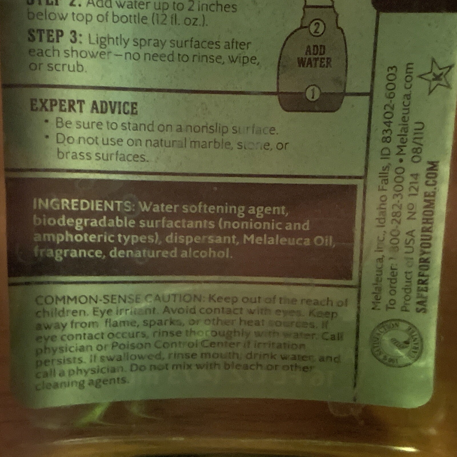 Melaleuca Ecosense NO WORK Shower Cleaner & CLEAR POWER Glass Cleaner 16 Oz Each