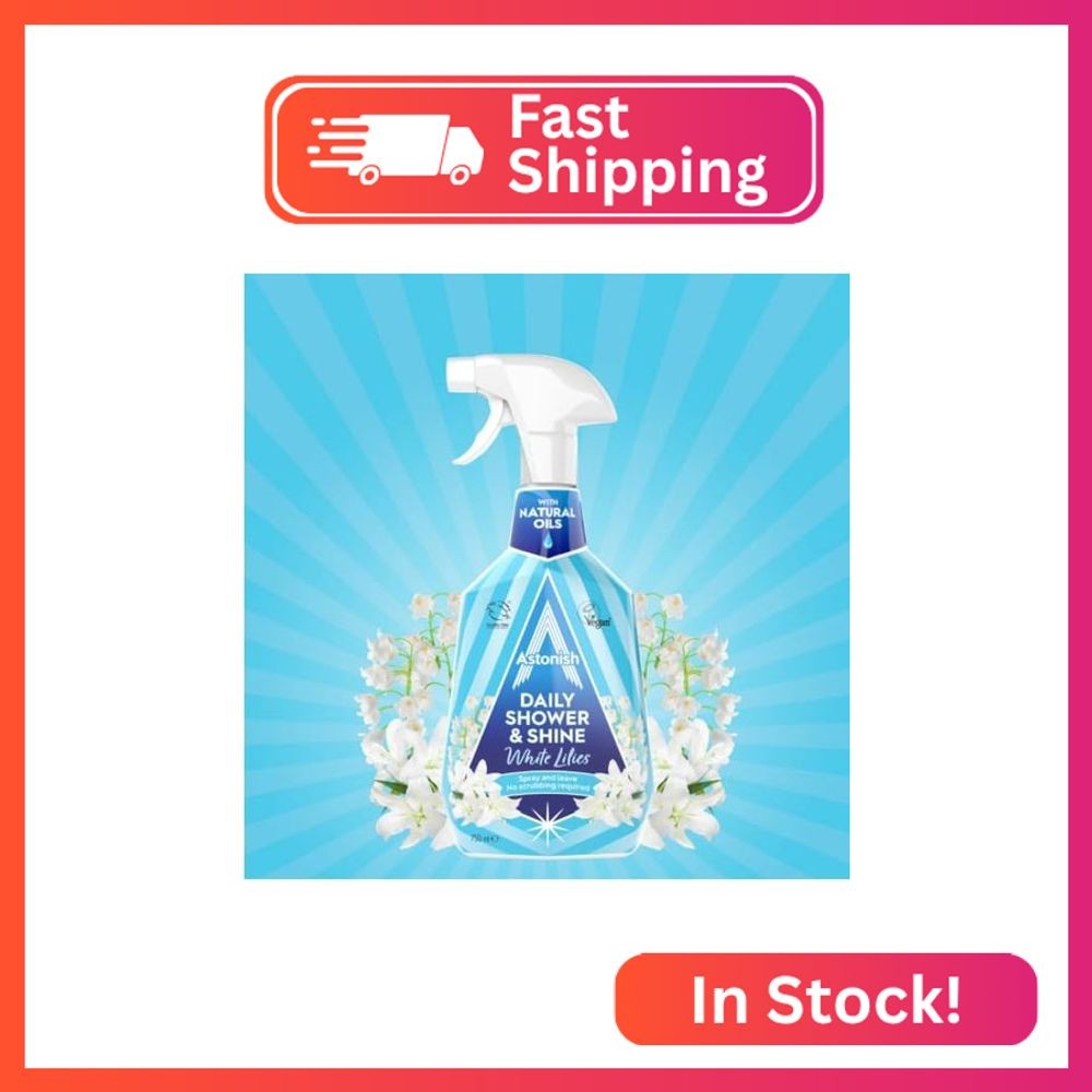 Astonish Daily Shower Shine White Lilies Cleaning Spray – No Scrub After Shower